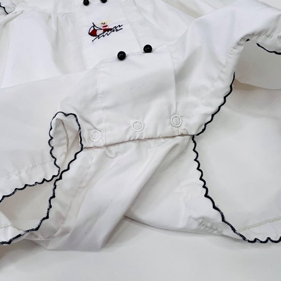Vintage Nanette Sailor Baby One Piece Embroidered Scalloped Edge Sail Boat - Picture 6 of 8